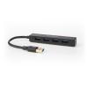 HUB USB NEDIS UHUBU3410BK CON 4 PORTE USB 3.2 E ALIMENTATORE INCLUSO